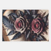 スカルとバラ ラッピングペーパーシート (正面2)
