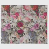 スカルとバラ ラッピングペーパー (フラット)