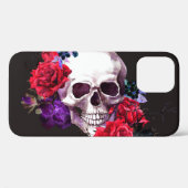 スカルとバラ:暗いフローラ水の色。 Case-Mate iPhoneケース (裏面 (横))