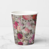 スカルとバラ 紙コップ (正面)