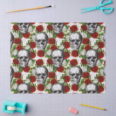 スカルとバラ 薄葉紙 (クラフト)