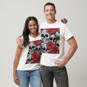 スカルとバラ Tシャツ (ユニセックス)