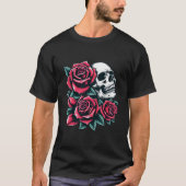 スカルとバラ Tシャツ (正面)