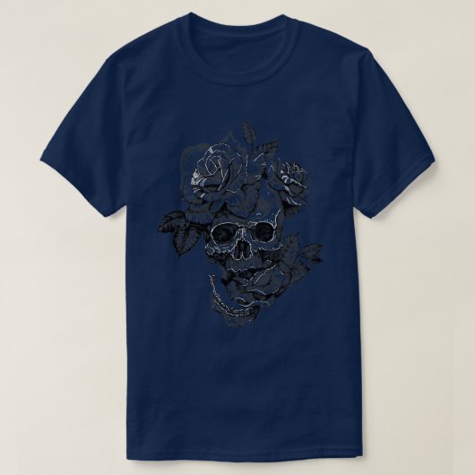 スカルとバラTShi Tシャツ (デザイン正面)