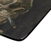 スカルとバーニングシガレットビンセント・ヴァンゴッホアート カッティングボード (角)