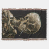 スカルとバーニングシガレットビンセント・ヴァンゴッホアート スローブランケット (正面)