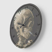 スカルとバーニングシガレットビンセント・ヴァンゴッホアート ラージ壁時計 (傾斜)