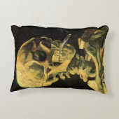 スカルとバーニングシガレットby Vincent van ゴッホ アクセントクッション (裏面)