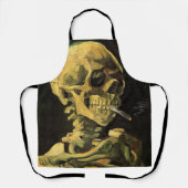 スカルとバーニングシガレットby Vincent van ゴッホ エプロン (正面)