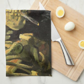 スカルとバーニングシガレットby Vincent van ゴッホ キッチンタオル (四つ折り)