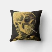 スカルとバーニングシガレットby Vincent van ゴッホ クッション (裏面)