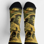 スカルとバーニングシガレットby Vincent van ゴッホ ソックス (上部)