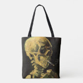 スカルとバーニングシガレットby Vincent van ゴッホ トートバッグ (裏面)
