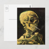 スカルとバーニングシガレットby Vincent van ゴッホ ポストカード (正面/裏面)