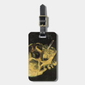 スカルとバーニングシガレットby Vincent van ゴッホ ラゲッジタグ (正面縦)