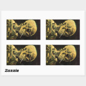 スカルとバーニングシガレットby Vincent van ゴッホ 長方形シール (シート)