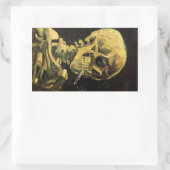 スカルとバーニングシガレットby Vincent van ゴッホ 長方形シール (バッグ)