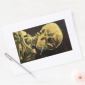 スカルとバーニングシガレットby Vincent van ゴッホ 長方形シール (封筒)