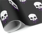 スカルとパープルドリップラッピング紙 ラッピングペーパー (ロールコーナー)