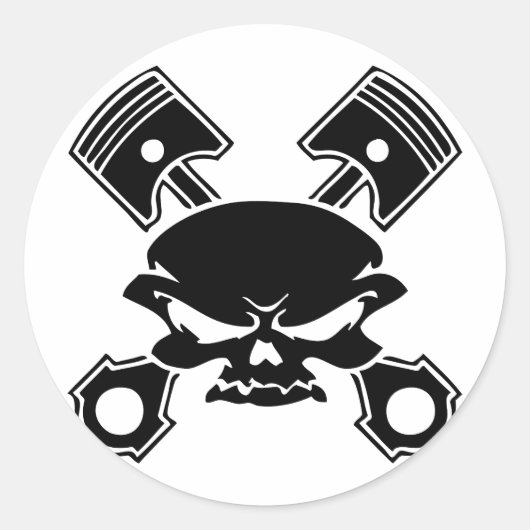 スカルとピストン ラウンドシール (正面)