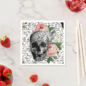 スカルとピンクローズ スタンダードカクテルナプキン (インサイチュ)