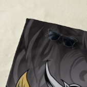 スカルとフクロウ ビーチタオル (インサイチュ)