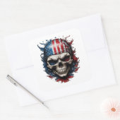 スカルとフラグ スクエアシール (封筒)