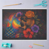 スカルとフラグLGBTQレインボーデコペ紙 薄葉紙 (クラフト)