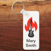 スカルとフラムギター キーホルダー (正面)