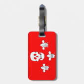 スカルとフルーアデリスレッドジョリーロジャーバナー ラゲッジタグ (裏面縦)