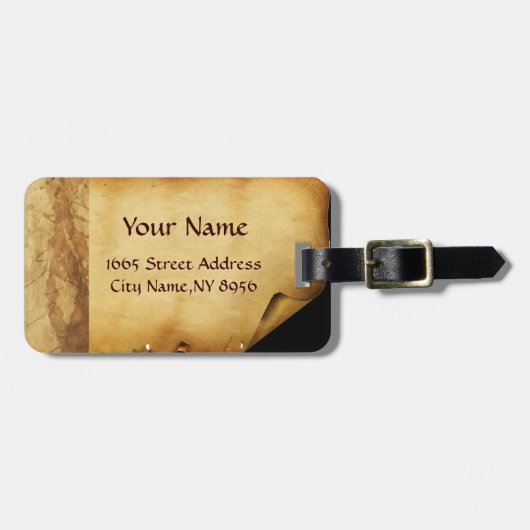 スカルとフルーアデリス/パイレーツトレジャーマップ ラゲッジタグ (正面横)