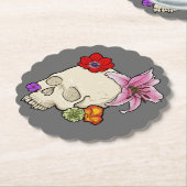 スカルとフローラ ペーパーコースター (アングル)