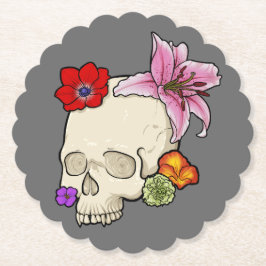 スカルとフローラ ペーパーコースター