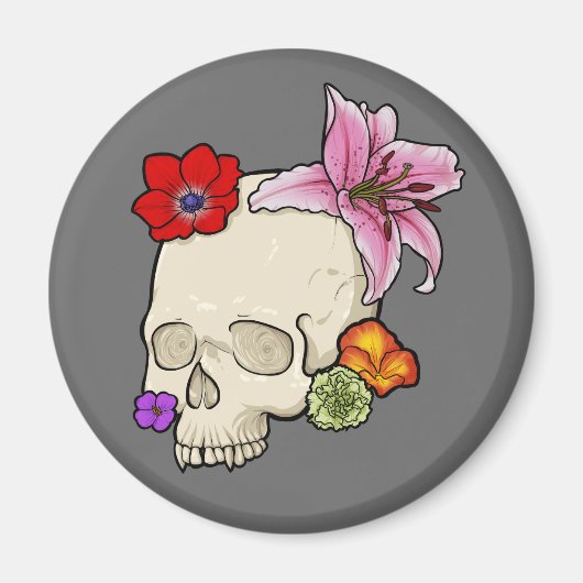 スカルとフローラ マグネット (正面)