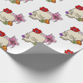 スカルとフローラ ラッピングペーパー (角)