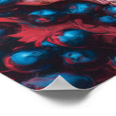 スカルとブルーベリープリントポスターウォールアート ポスター (角)