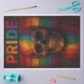 スカルとプライドフラッグフュージョンデクページ紙LGBTQ 薄葉紙 (クラフト)