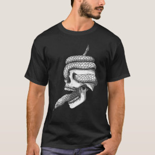スカルとヘビのアイディアゴシックEmo Men Women Tシャツ