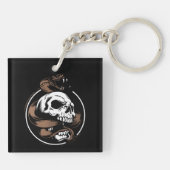 スカルとヘビデザイン：運命の絞り キーホルダー (裏面)