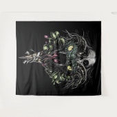 スカルとヘビ タペストリー (正面(横))