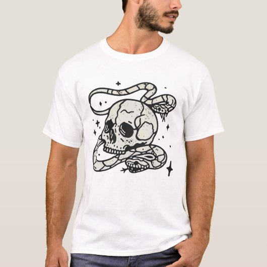 スカルとヘビ Tシャツ (正面)