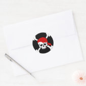 スカルとボーンズのシール ラウンドシール (封筒)