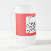 スカルとボーンズのビアマグ フロストグラスビールジョッキ (正面左)