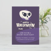 スカルとボーンズの不気味ハロウィーンの衣装パーティー 招待状 (スタンド正面)