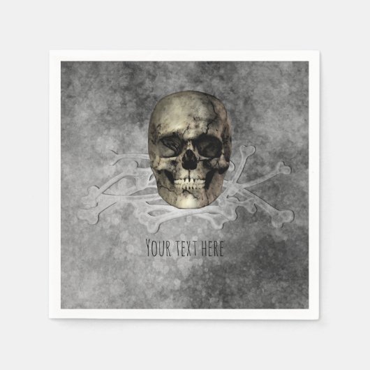 スカルとボーンズの山ハロウィーンゴシックパーティー スタンダードカクテルナプキン (正面)