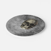 スカルとボーンズの山ハロウィーンゴシックパーティー ペーパープレート (アングル)