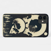 スカルとボーンズの黒 Case-Mate iPhoneケース (裏面(横))