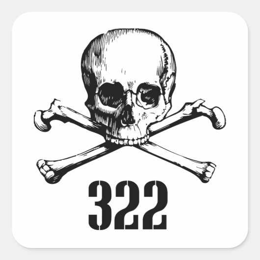 スカルとボーン322 スクエアシール (正面)