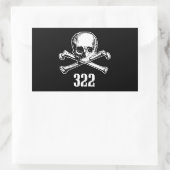 スカルとボーン322 長方形シール (バッグ)