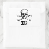 スカルとボーン322 長方形シール (バッグ)